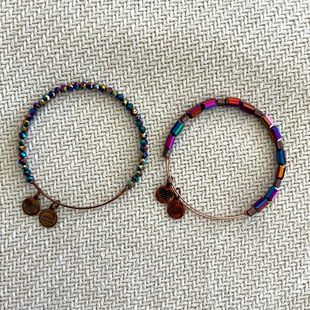 Alex and Ani iridescent bracelets